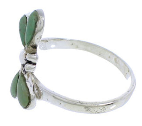 Silver Turquoise Dragonfly Ring Size 7-1/2 FX22637