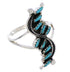 Needlepoint Turquoise And Authentic Silver Ring Size 5-1/2 YX33924
