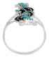 Needlepoint Turquoise And Authentic Silver Ring Size 5-1/2 YX33924