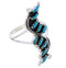 Authentic Silver And Needlepoint Turquoise Ring Size 5-1/4 YX33943