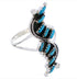 Authentic Silver And Needlepoint Turquoise Ring Size 5-1/4 YX33943