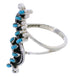 Authentic Silver And Needlepoint Turquoise Ring Size 5-1/4 YX33943
