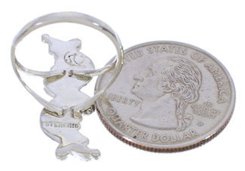 Sterling Silver And Needlepoint Turquoise Ring Size 5-3/4 YX33942