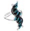 Southwest Needlepoint Turquoise Silver Ring Size 5-3/4 YX34054