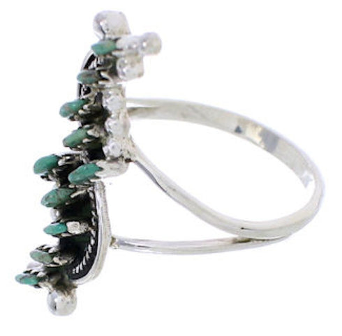 Needlepoint Turquoise And Southwest Silver Ring Size 8 YX34072