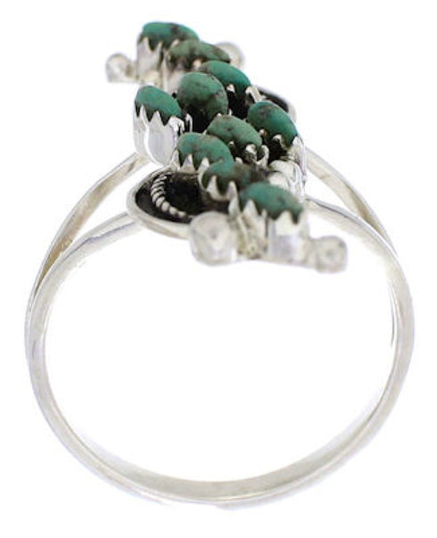Needlepoint Turquoise And Southwest Silver Ring Size 8 YX34072