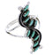 Silver Southwest Turquoise Needlepoint Ring Size 7-1/2 YX34087