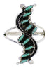 Silver Southwest Turquoise Needlepoint Ring Size 7-1/2 YX34087