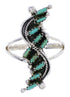 Needlepoint Southwest Turquoise And Silver Ring Size 6-3/4 YX34116