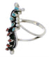 Needlepoint Coral Turquoise Genuine Silver Ring Size 6-3/4 YX34914