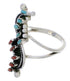 Turquoise Coral Needlepoint And Silver Jewelry Ring Size 4-3/4 YX34184