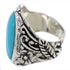 Turquoise Southwest Silver Flower Jewelry Ring Size 6-1/4 YX34250
