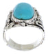 Turquoise Southwest Silver Flower Jewelry Ring Size 6-1/4 YX34250