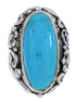 Southwest Turquoise Silver Flower Ring Size 5-1/4 YX34263