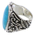 Southwest Turquoise Silver Flower Ring Size 5-1/4 YX34263