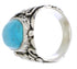 Southwest Turquoise Silver Flower Ring Size 5-1/4 YX34263