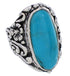Authentic Silver Flower Turquoise Southwest Ring Size 6-3/4 YX34288