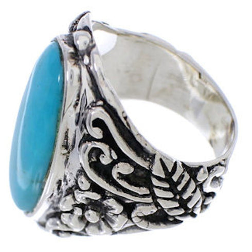 Authentic Silver Flower Turquoise Southwest Ring Size 6-3/4 YX34288