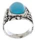 Authentic Silver Flower Turquoise Southwest Ring Size 6-3/4 YX34288