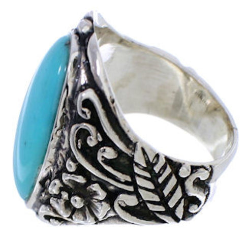 Turquoise Authentic Silver Flower Jewelry Ring Size 5-3/4 YX34361