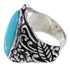 Turquoise Southwest Silver Flower Jewelry Ring Size 6-3/4 YX34356
