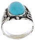 Turquoise Southwest Silver Flower Jewelry Ring Size 6-3/4 YX34356