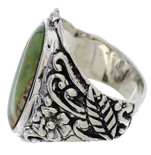 Silver Flower Turquoise Southwest Jewelry Ring Size 6-3/4 YX34397