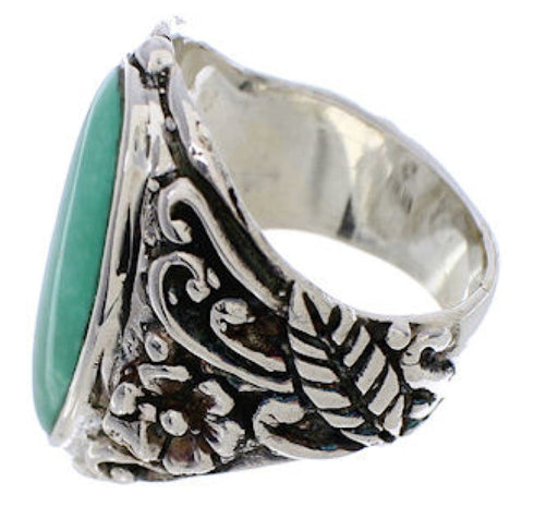 Turquoise Silver Flower Southwest Jewelry Ring Size 6-1/2 YX34407