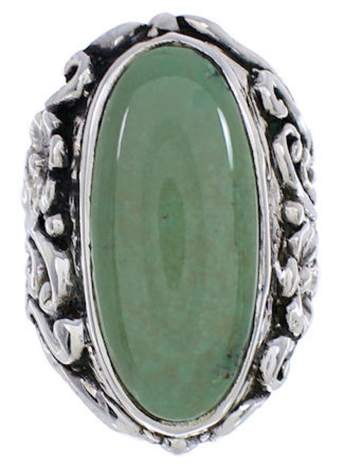 Silver Flower Jewelry Turquoise Ring Size 5-1/4 YX34569