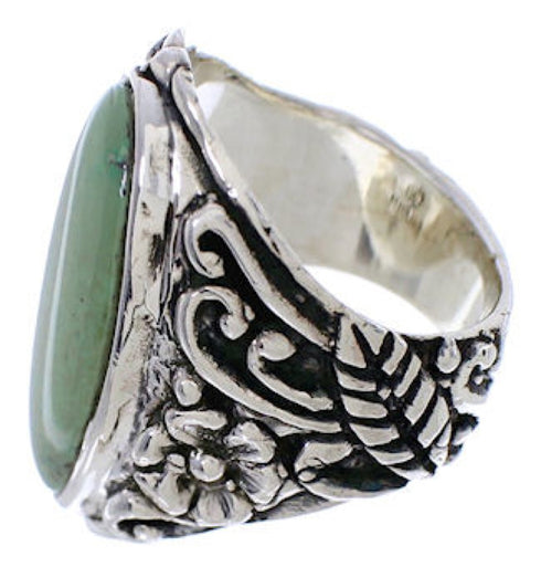 Silver Flower Jewelry Turquoise Ring Size 5-1/4 YX34569