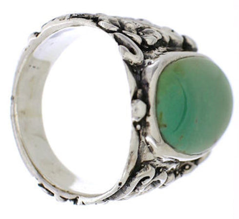 Turquoise Jewelry Sterling Silver Flower Ring Size 5-3/4 YX34580