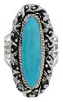 Sterling Silver Jewelry Turquoise Ring Size 5-3/4 UX34471