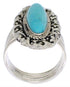 Sterling Silver Jewelry Turquoise Ring Size 5-3/4 UX34471