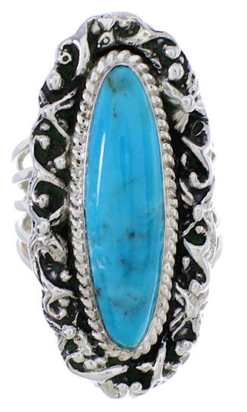 Silver And Turquoise Southwest Jewelry Ring Size 4-3/4 UX34474