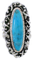 Silver And Turquoise Southwest Jewelry Ring Size 4-3/4 UX34474
