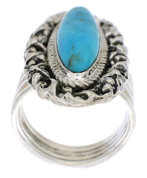 Silver And Turquoise Southwest Jewelry Ring Size 4-3/4 UX34474
