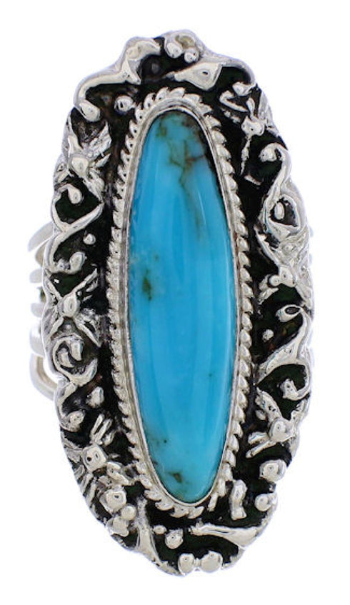 Sterling Silver And Turquoise Southwestern Jewelry Ring Size 5 UX34480