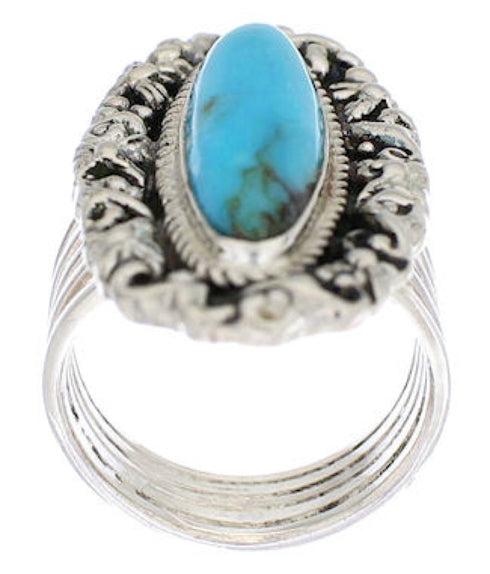 Sterling Silver And Turquoise Southwestern Jewelry Ring Size 5 UX34480