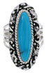 Southwest Sterling Silver Turquoise Ring Size 6-1/2 UX34488