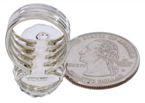 Authentic Sterling Silver And Turquoise Ring Size 4-1/2 UX34506