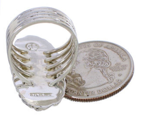 Silver Jewelry Southwest Turquoise Ring Size 6 UX34507