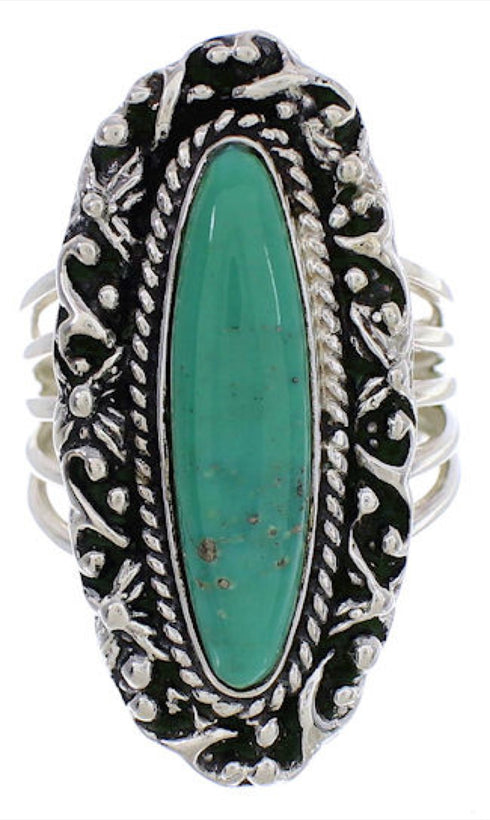 Turquoise And Sterling Silver Jewelry Ring Size 5-1/4 UX34512