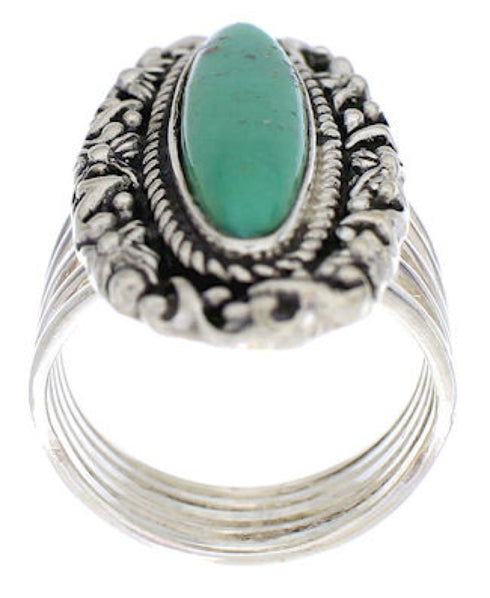 Turquoise And Sterling Silver Jewelry Ring Size 5-1/4 UX34512