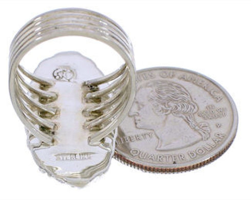 Turquoise And Sterling Silver Jewelry Ring Size 5-1/4 UX34512