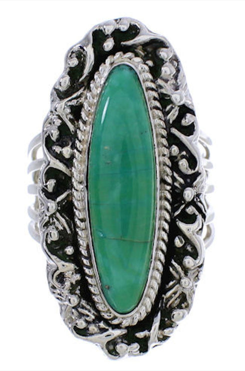 Authentic Sterling Silver Turquoise Ring Size 4-3/4 UX34543