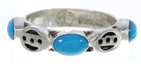 Authentic Sterling Silver Turquoise Stackable Ring Size 6-1/4 UX34673