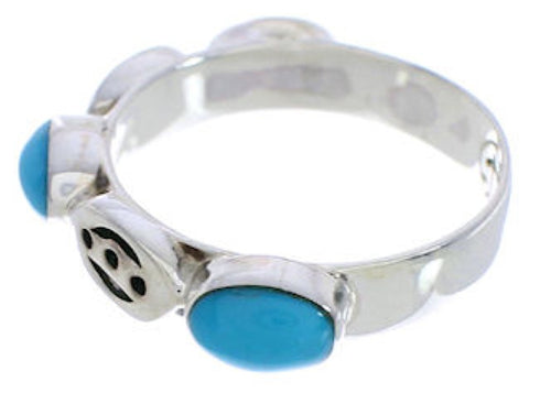 Authentic Sterling Silver Turquoise Stackable Ring Size 6-1/4 UX34673