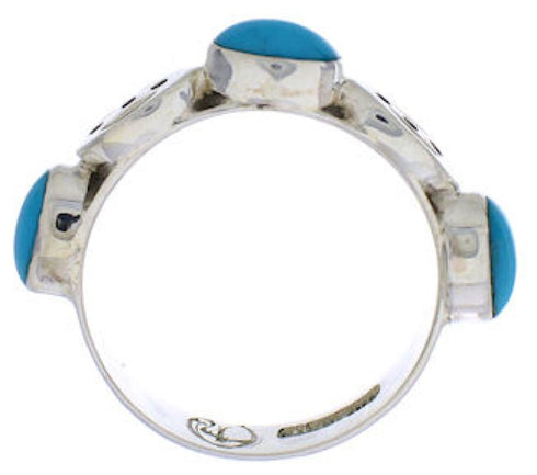 Authentic Sterling Silver Turquoise Stackable Ring Size 6-1/4 UX34673