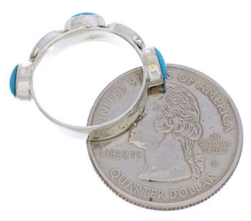 Authentic Sterling Silver Turquoise Stackable Ring Size 6-1/4 UX34673