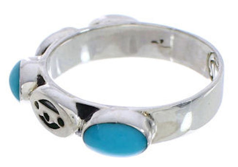 Genuine Silver Turquoise Stackable Jewelry Ring Size 6 UX34676